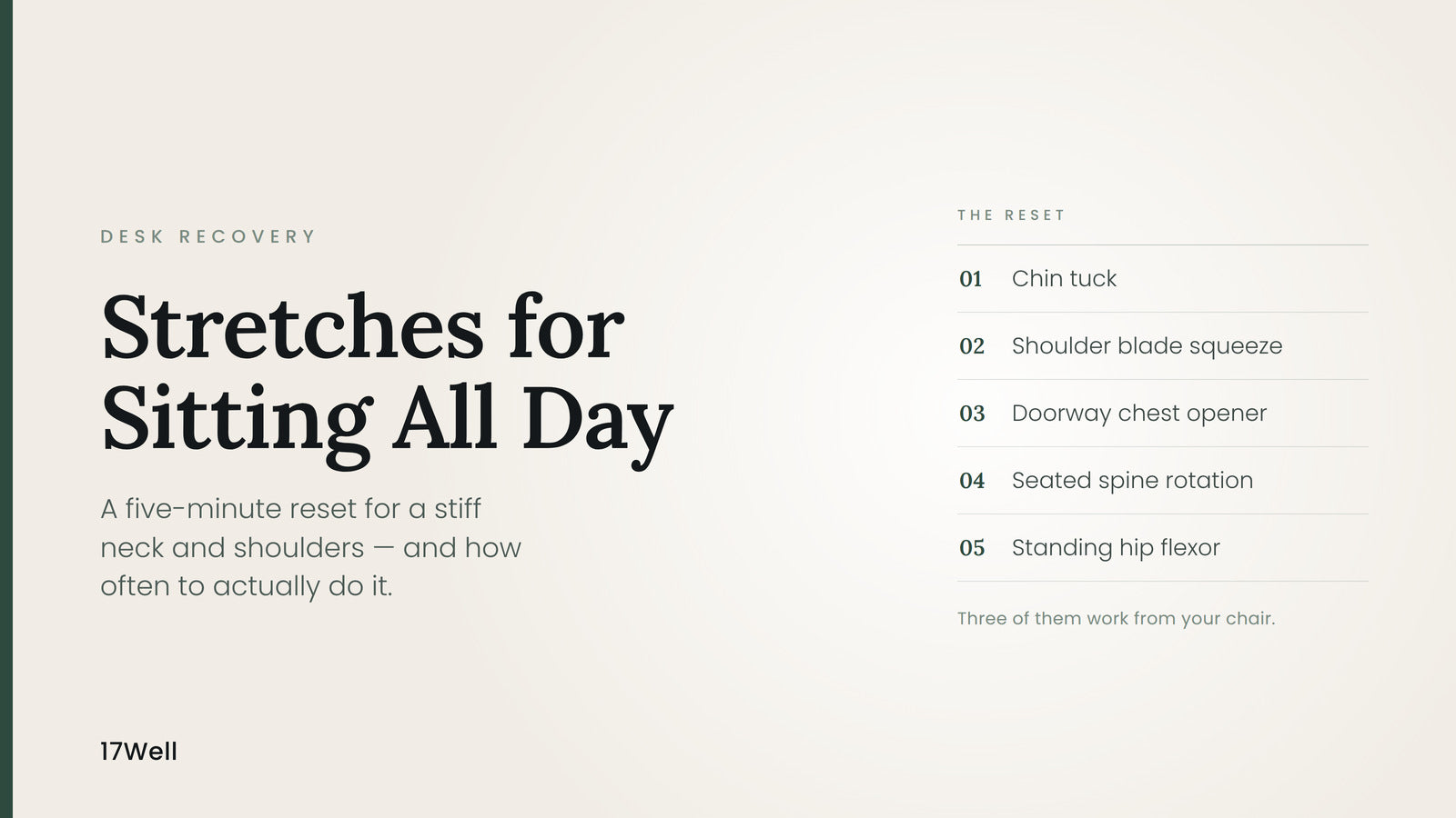 Stretches for Sitting All Day: A 5-Minute Desk Reset for Neck and Shoulders