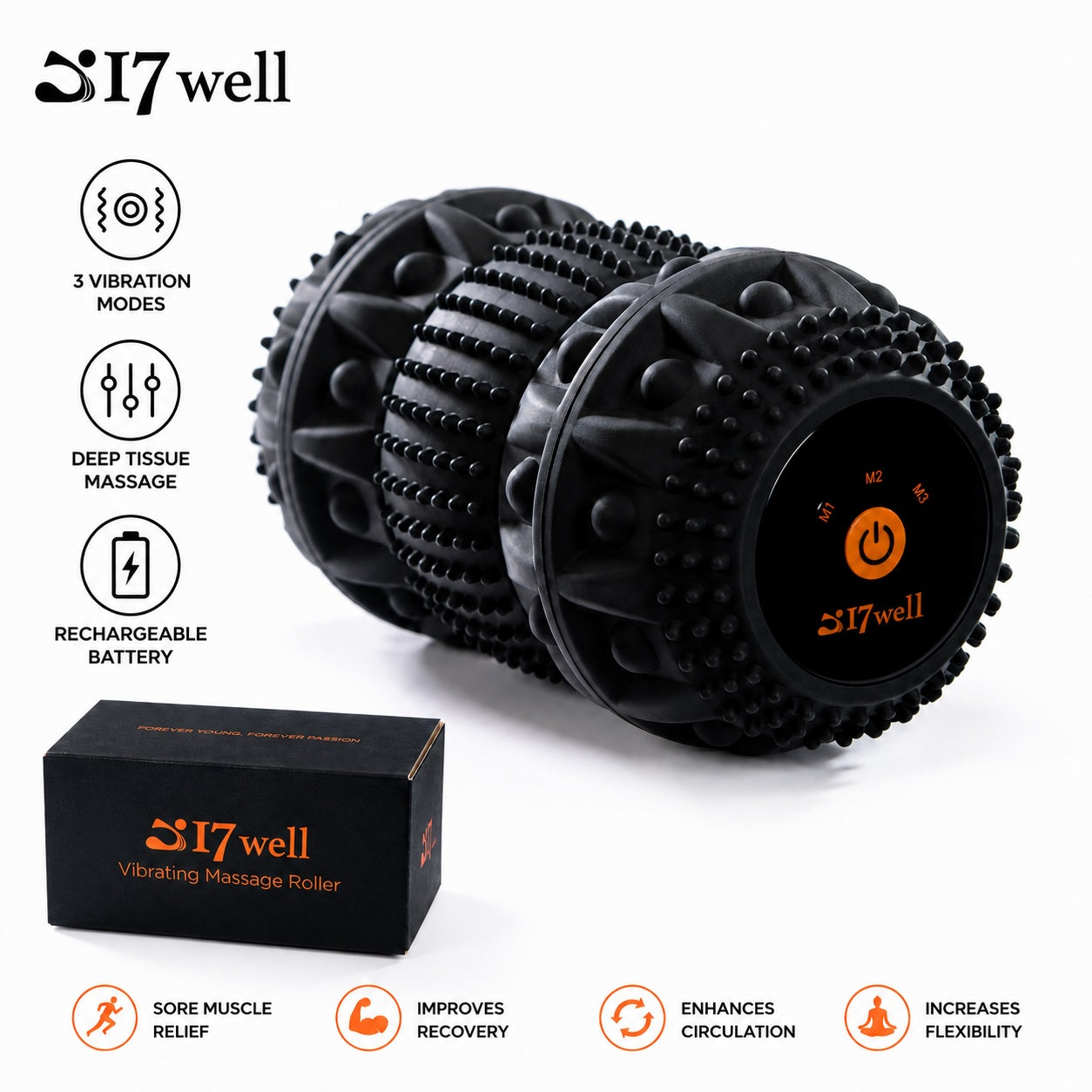 17Well RECOVERO ROLL Vibrating Foam Roller