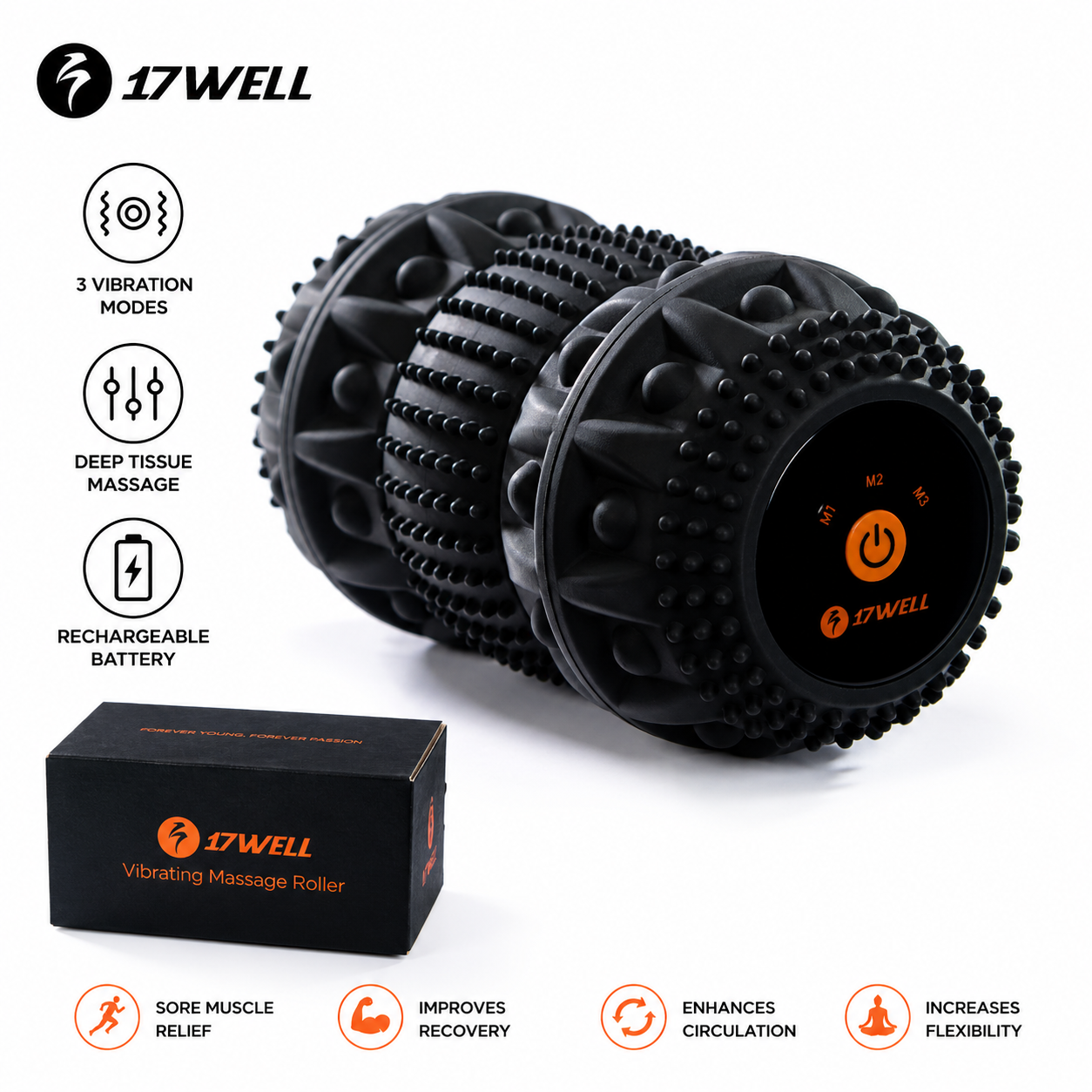 17Well portable foam roller for home gym and travel